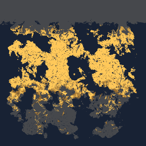 Karte, wo Wölfe leben könnten, in Gold, über die Wälder und kalten Länder des Nordens